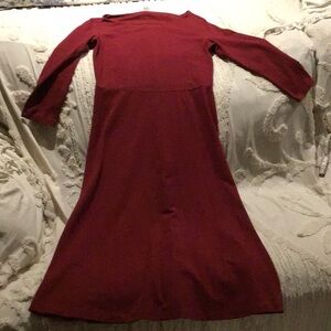 Burgundy small old navy midi dress 95% cotton, 5% spandex